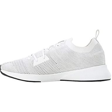 Puma Mens Flyer Runner Engineered Knit White-Cool Mid Gray-Black Running Shoe - 8Uk (37999301)