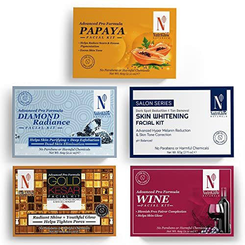 Nutriglow Natural's Facial Kits For All Skin Types, Pack Of 5 (60Gm Each)