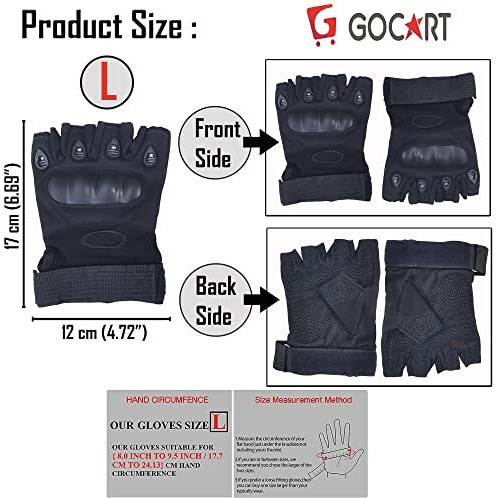 Gocart With G Logo Tactical Gloves For Men, Hard Shell Knuckle Protection Motorcycle Gloves For Outdoor Work Riding Shooting Climbing Training (Design-7)