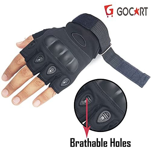 Gocart With G Logo Tactical Gloves For Men, Hard Shell Knuckle Protection Motorcycle Gloves For Outdoor Work Riding Shooting Climbing Training (Design-7)