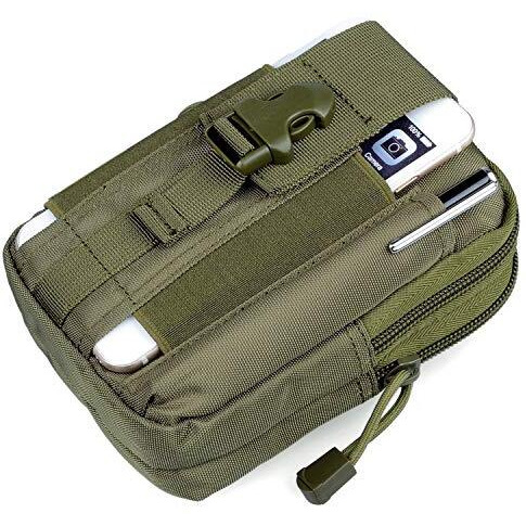Gocart With G Logo Men's Nylon Outdoor Tactical Waist Bag Edc Molle Belt Waist Pouch Security Purse Phone Carrying Case (Green)