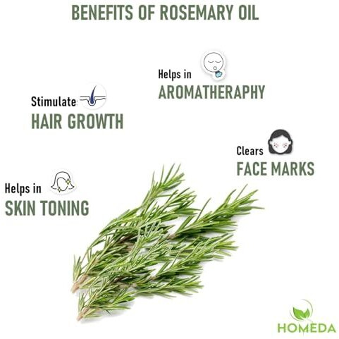 Homeda Rosemary Essential Oil For Hair Growth (15 Ml) Pure Rosemerry Oil, Skin And Body, Rosemarry Essential, Rose Mary