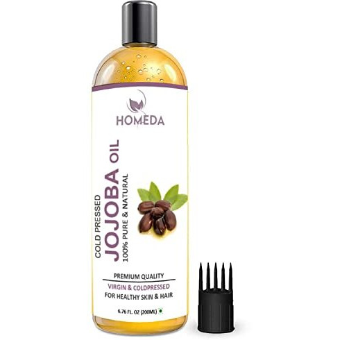 Homeda Cold Pressed Jojoba Oil For Hair Growth, Face Glow, Skin (200 Ml) 100% Pure, Organic, Virgin & Unrefined
