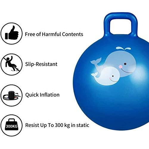 Yagviz Kids Jumping Hopping | Rubber Hop Ball For Kids Ages 3-6 Year | Inflatable Sit And Bounce Rubber Hop Ball For Kids(65Cm)
