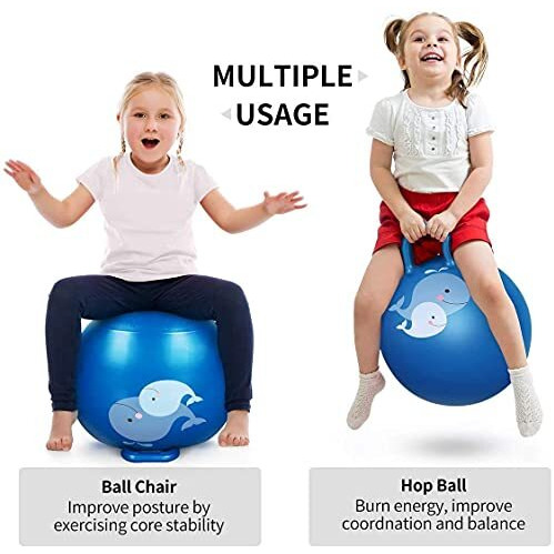 Yagviz Kids Jumping Hopping | Rubber Hop Ball For Kids Ages 3-6 Year | Inflatable Sit And Bounce Rubber Hop Ball For Kids(65Cm)