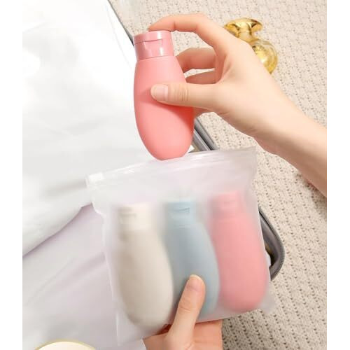 Rixtec Pack Of 3 Refillable Travel Bottles For Toiletries Silicone Container For Cream, Shampoo Hand Wash, Lotion Storage Bottle Travel Accessories Leak Proof (60 Ml)