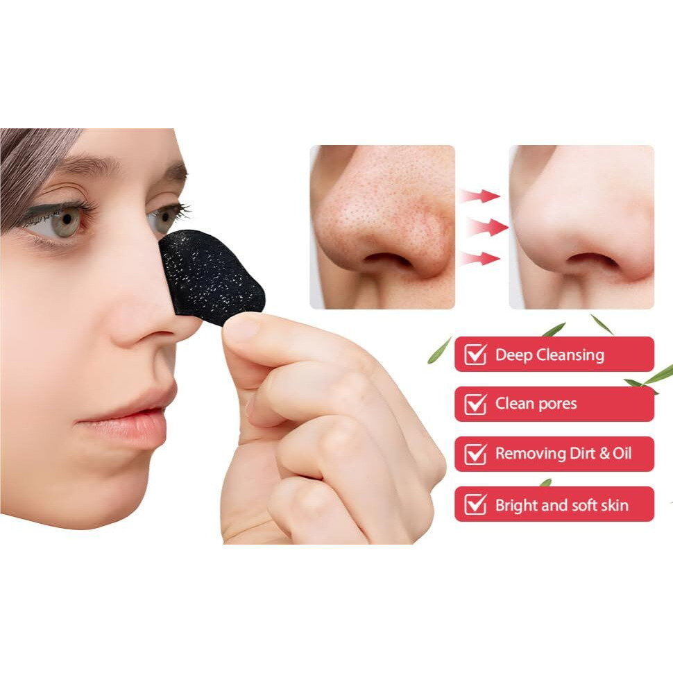 Etsap Blackhead Pore Strips (Pack Of 10) Nose Strips For Black Head Remover,Deep Cleansing Charcoal Strips With Instant Blackhead Removal,Natural Charcoal Pore Cleaner & Minimizer(Pack Of 10)