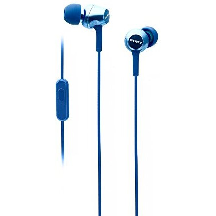 Sony Mdr-Ex255Ap In-Ear Wired Earphones With Mic For Calls, Sound, Comfortable Fit, 12Mm Driver- Blue