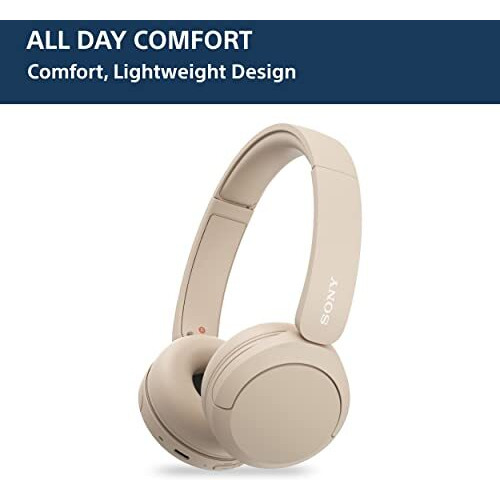 Sony Wh-Ch520 Wireless Bluetooth Headphones With Mic, Up To 50Hrs Battery-Beige