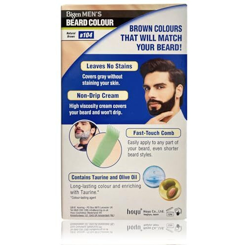 Bigen Men's Beard Color Natural Brown (B104) 20Gm+20Gm40Gm