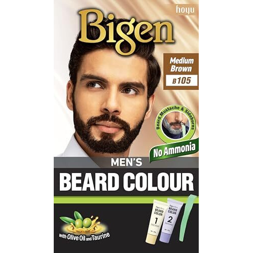 Bigen Men's Beard Color Medium Brown 20Gm+20Gm -105, 102 G