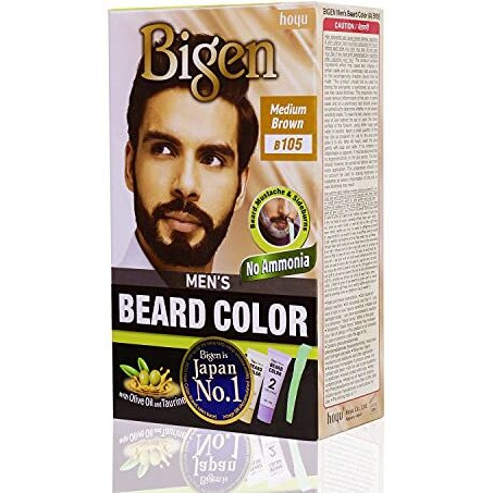 Bigen Men's Beard Color Medium Brown 20Gm+20Gm -105, 102 G