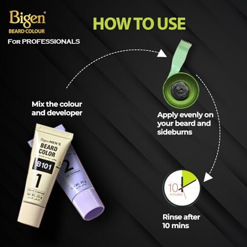 Bigen Professional Beard Colour B102 Brown Black| Leaves No Stains, 40G+40G