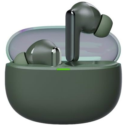 Itel T11 Pro Tws In-Ear Earbuds With 360 Deep Bass, Quad Mic Along With Noise-Free Calls, 13Mm Drivers, Bluetooth V5.3, 42 Hrs Playtime, Ergonomic Design, Ipx5 Water Resistance (Ashy Green)