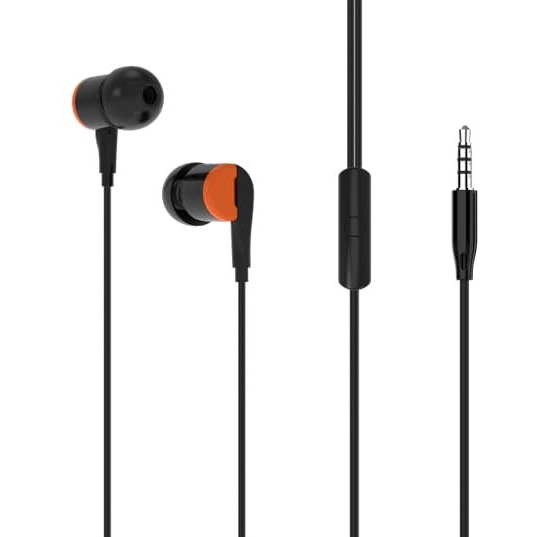 Itel L20 Pro In Ear Wired Headphones | 14Mm Super Bass Driver | Built-In Music & Call Control | In-Line Microphone | 1.2M Cable Length | Black