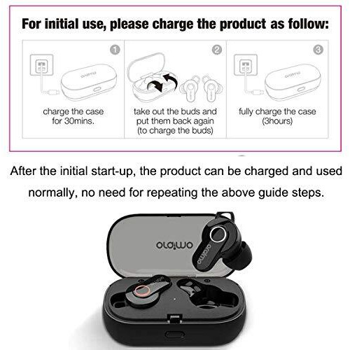Oraimo Airbuds-Touch Powerful Bass Touch Control True Wireless Stereo Earbuds Tws Wireless Bluetooth Headphones With Remote Control & Mic, Black