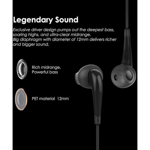 Oraimo In-Ear Wired Earphones | 1.2M Cable | 3.5Mm Jack | Airing Design (Black)