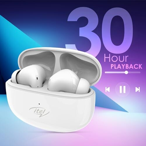 Itel T31 Truly Wireless In Earbuds With 30H Playtime, Anc Up To - 25Db Along With Transparency Mode, Quad Mic Enc, Ipx5 Rating, 10Mm Bass Boost Drivers, And Type C Fast Charging(White)