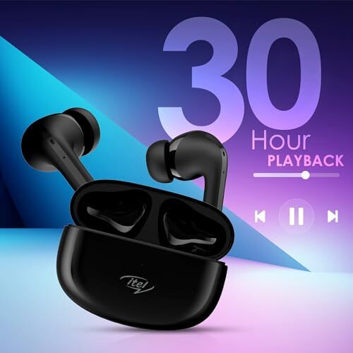 Itel T31 Truly Wireless In Earbuds With 30H Playtime, Anc Up To - 25Db Along With Transparency Mode, Quad Mic Enc, Ipx5 Rating, 10Mm Bass Boost Drivers, And Type C Fast Charging (Black)