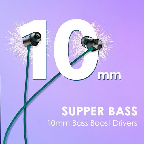 Itel Ieb54 Bluetooth In Ear Earphones With Ai Enc, 35 Hours Playback, 10Mm Bass Boost Drivers, Fast Charging(10Mins Charge4Hours Playback), Magnetic Earbuds, Ipx5 And Dual Pairing (Green)