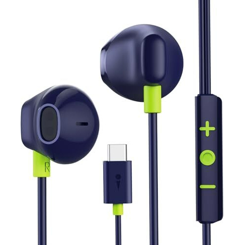 Oraimo Halo Airy Type-C Half In-Ear Wired Headphones (Blue)
