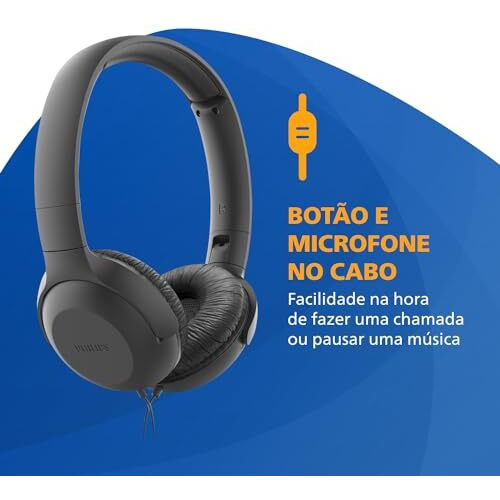 Philips Audio Upbeat Tauh201 Wired On Ear Headphones With Mic (Black)