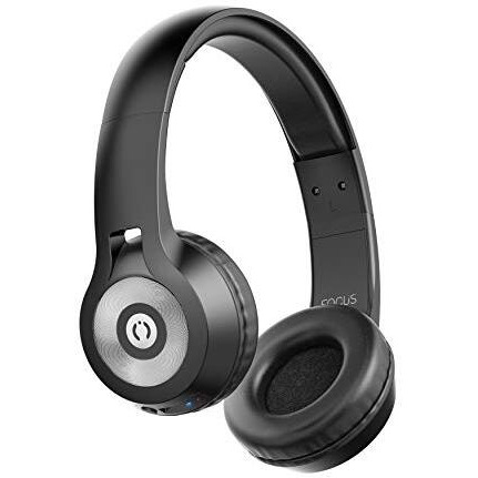 Muveacoustics Focus Ma-1525Sb Wireless Bluetooth On Ear Headphone With Mic (Steel Black)