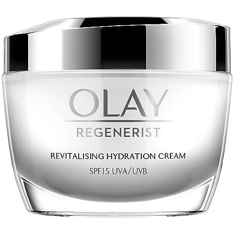 Olay Regenerist Revilatising Hydration Cream With Spf 15 | Hydrated, Plump, Bouncy Skin | With Hyaluronic Acid, Niacinamide And Peptides | Normal, Oily, Dry, Combination Skin | 50G