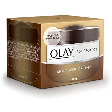 Olay Age Protect Anti-Ageing Cream | Lightens Dark Spots And Reduces Wrinkles | Normal, Oily, Dry, Combination Skin | 40G