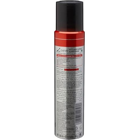 Gatsby Japan Set And Keep Hair Spray Super Hard, 250Ml | Quick Drying, Long Lasting Hold, No Flaking & Natural Shine | Non Sticky & Easy Wash Off | Styling Hair Spray