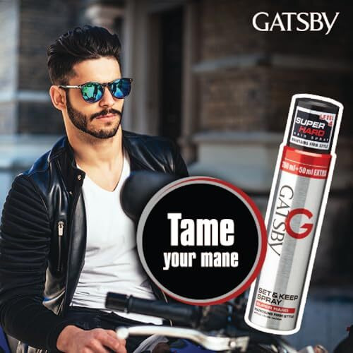 Gatsby Japan Set And Keep Hair Spray Super Hard, 250Ml | Quick Drying, Long Lasting Hold, No Flaking & Natural Shine | Non Sticky & Easy Wash Off | Styling Hair Spray