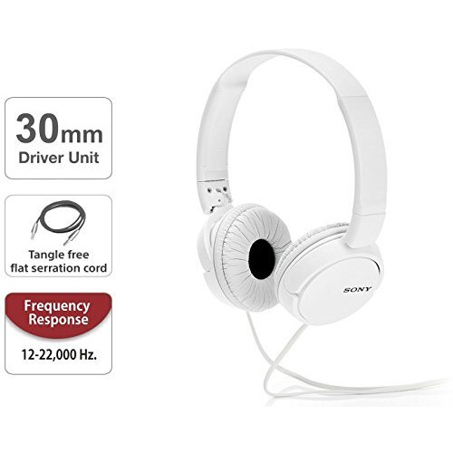 Sony Mdr-Zx110A On-Ear Stereo Headphones (White), Without Mic