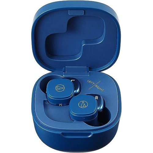 Audio-Technica Ath-Sq1Tw Pbw Wireless Earphones, Bluetooth Compatible, Bluetooth 5.0 Rapid Charging Ipx4 Waterproof Standard, Up To 19.5 Hours Playback Multi-Pairing, Blue