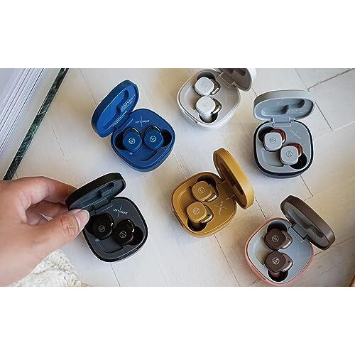 Audio-Technica Ath-Sq1Tw Pbw Wireless Earphones, Bluetooth Compatible, Bluetooth 5.0 Rapid Charging Ipx4 Waterproof Standard, Up To 19.5 Hours Playback Multi-Pairing, Blue