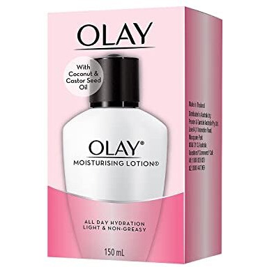 Olay Moisturising Lotion | Hydrates And Locks In Moisture | Light Weight And Non Greasy | With Coconut & Castor Seed Oil | Normal, Oily, Dry & Combination Skin L 150Ml