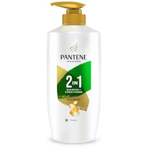 Pantene Advanced Hairfall Solution, 2In1 Silky Smooth Care Shampoo + Conditioner, Pack Of 1, 650Ml, Green
