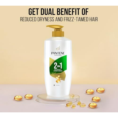 Pantene Advanced Hairfall Solution, 2In1 Silky Smooth Care Shampoo + Conditioner, Pack Of 1, 650Ml, Green