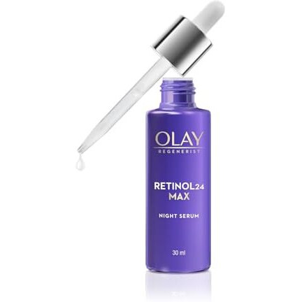 Olay Retinol24 Max Night Serum L Visibly Reduces Fine Lines In 7 Nights | Max Repair, Max Hydration L No Redness Or Irritation | Fragrance Free L Normal, Oily, Dry And Combination Skin L 30Ml