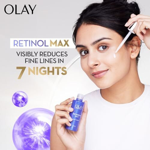 Olay Retinol24 Max Night Serum L Visibly Reduces Fine Lines In 7 Nights | Max Repair, Max Hydration L No Redness Or Irritation | Fragrance Free L Normal, Oily, Dry And Combination Skin L 30Ml
