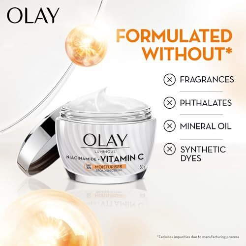 Olay Vitamin C Face Cream With Spf30 L Brightens Skin And Reveals Glow | Smooth Texture With Niacinamide L Paraben And Sulphate Free | Normal, Oily, Dry And Combination Skin L 50G