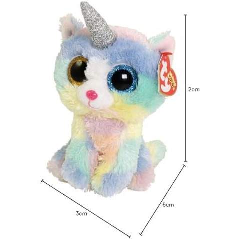 Ty Beanie Boos 6 Heather Uni-Kitty, Perfect Plush