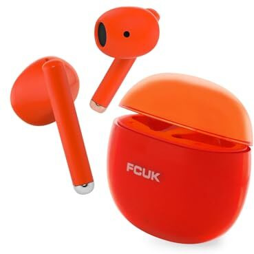 Fcuk Kicks True Wireless Earbuds, Multi Device Connectivity, Type C Charging, Ai-Enc For Call Clarity, Orange - Bluetooth Earbud Tws T01C - In Ear