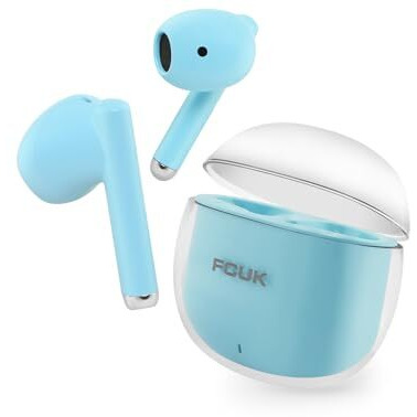 Fcuk Kicks True Wireless Earbuds, Multi Device Connectivity, Type C Charging, Ai-Enc For Call Clarity, Blue - Bluetooth Earbud Tws T01B - In Ear