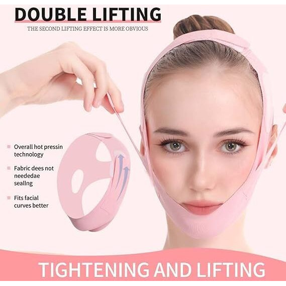 Jicoot V-Line Lifting Chinstrap, V-Line Mask, Chinstrap For Sleeping, Reusable Silicone Face Strap, Chin Up Patch, V-Shaped Belt - Face Tape Jawline Shaper - Self Care Gifts For Women,1 Count