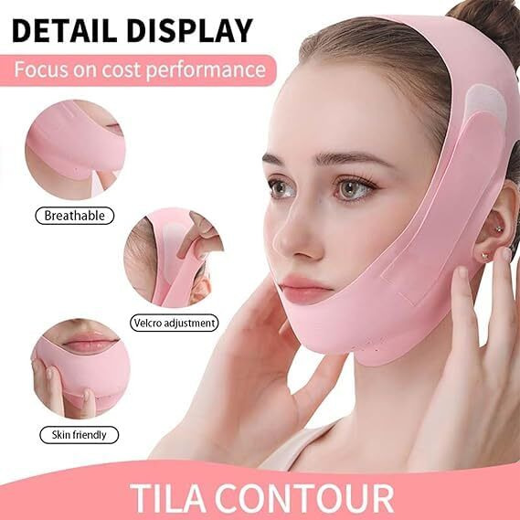 Jicoot V-Line Lifting Chinstrap, V-Line Mask, Chinstrap For Sleeping, Reusable Silicone Face Strap, Chin Up Patch, V-Shaped Belt - Face Tape Jawline Shaper - Self Care Gifts For Women,1 Count