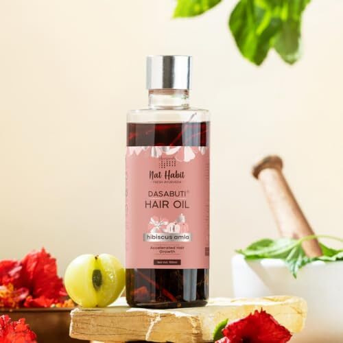 Nat Habit Hibiscus Amla Winter Hair Oil For Men & Women, Helps In Hair Growth & Thickness, For All Hair Types, No Paraffin, Mineral Oil, Preservatives & Chemicals, 100Ml