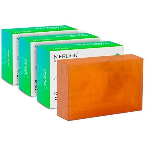 Merlion Naturals Traditional Shampoo Bar (100 Gm X 3 Pcs) | Shikakai & Reetha | Handmade With Natural Herbs