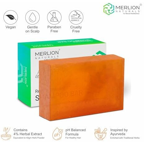 Merlion Naturals Traditional Shampoo Bar (100 Gm X 3 Pcs) | Shikakai & Reetha | Handmade With Natural Herbs
