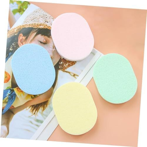 Rixtec Face Cleansing Sponge Puff Makeup Washing Pad Deep Cleansing & Exfoliating Facial Sponge - Assorted Color Pack Of 4
