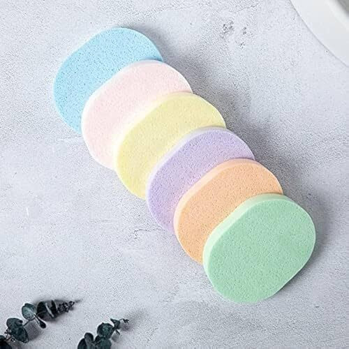 Rixtec Face Cleansing Sponge Puff Makeup Washing Pad Deep Cleansing & Exfoliating Facial Sponge - Assorted Color Pack Of 4